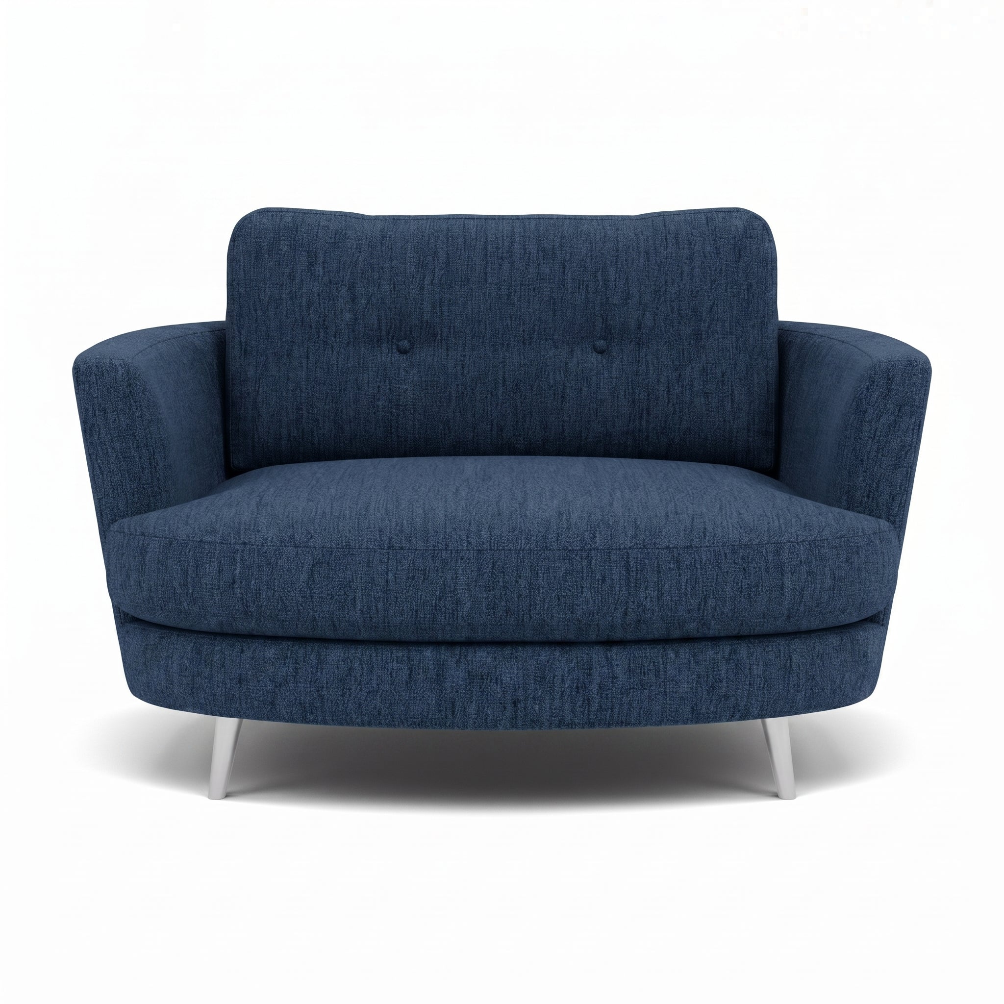 Phoebe Oval Loveseat - Oval Cuddler Grade A Sterling Home 21 Capital Indigo Chrome