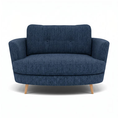 Phoebe Oval Loveseat - Oval Cuddler Grade A Sterling Home 16 Capital Indigo Natural