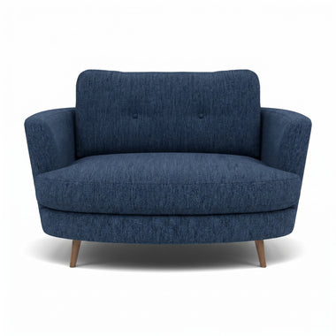 Phoebe Oval Loveseat - Oval Cuddler Grade A Sterling Home 11 Capital Indigo Weathered Oak