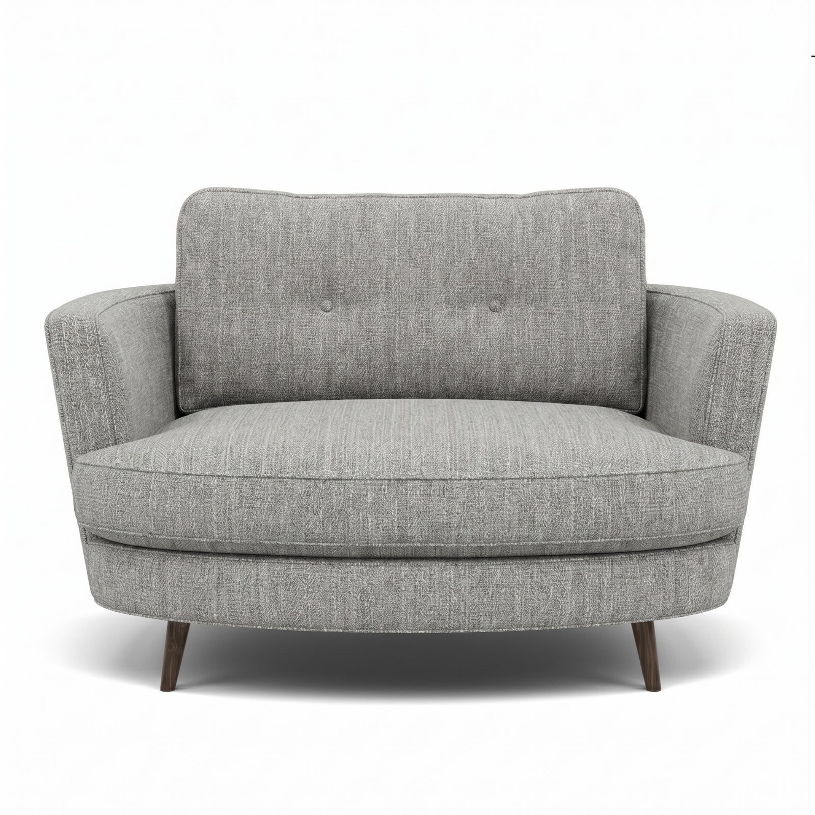 Phoebe Oval Loveseat - Oval Cuddler Grade A Sterling Home 1 Capital Light Grey American Walnut