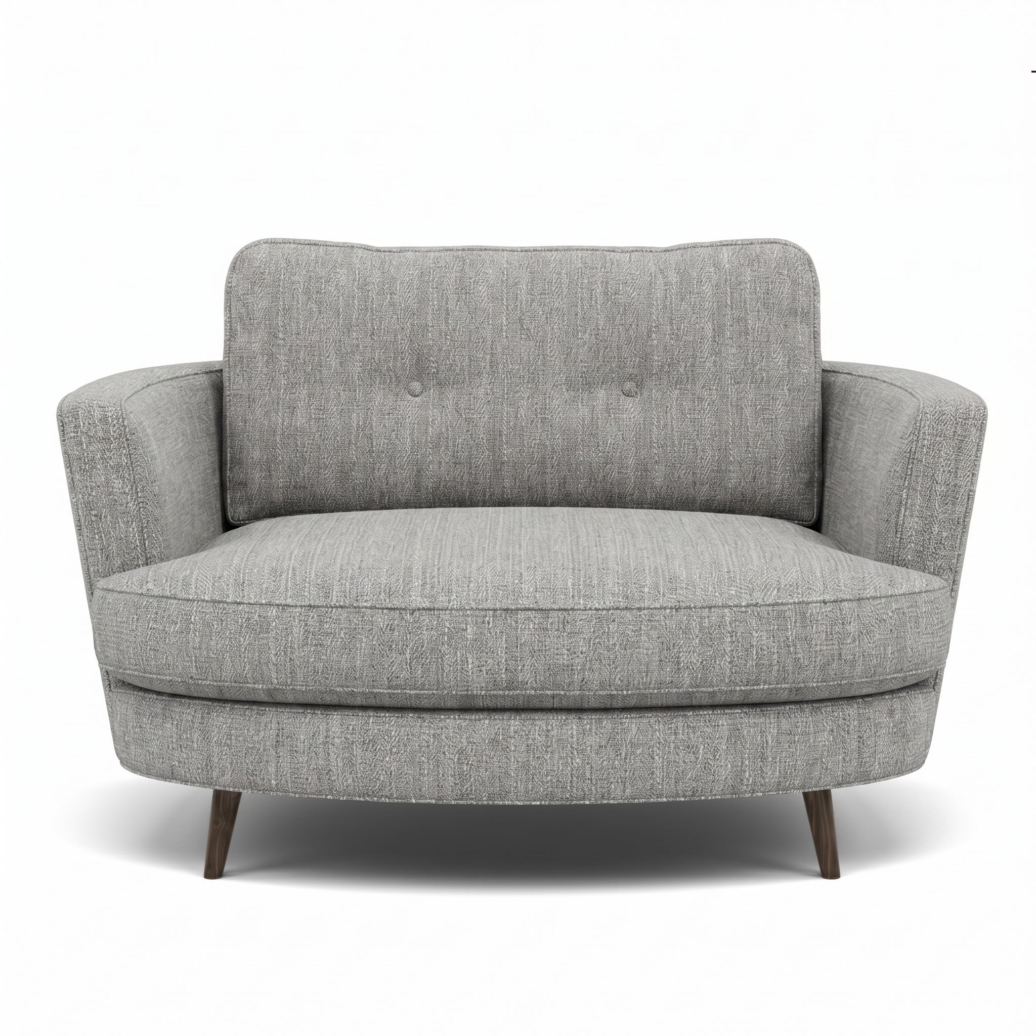 Phoebe Oval Loveseat - Oval Cuddler Grade A Sterling Home 1 Capital Light Grey American Walnut