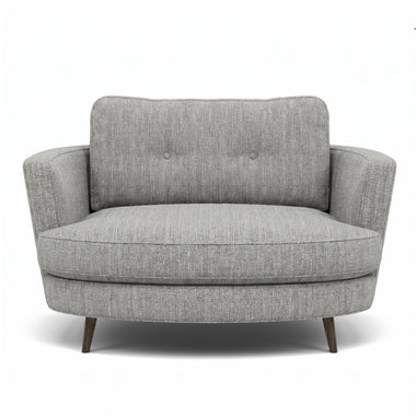 Phoebe Oval Loveseat - Oval Cuddler Grade A Sterling Home 1 Capital Light Grey American Walnut
