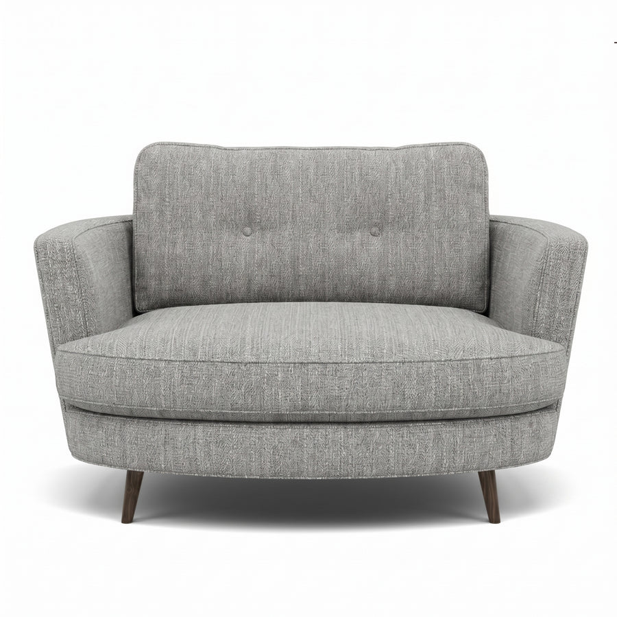 Phoebe Oval Loveseat - Oval Cuddler Grade A Sterling Home 1 Capital Light Grey American Walnut