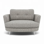 Phoebe Oval Loveseat - Oval Cuddler Grade A Sterling Home 17 Capital Light Grey Chrome