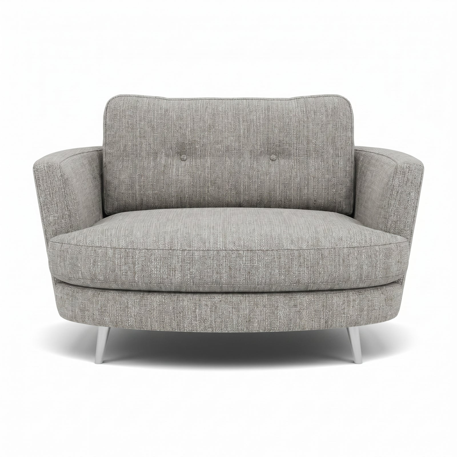 Phoebe Oval Loveseat - Oval Cuddler Grade A Sterling Home 5 Capital Light Grey Chrome