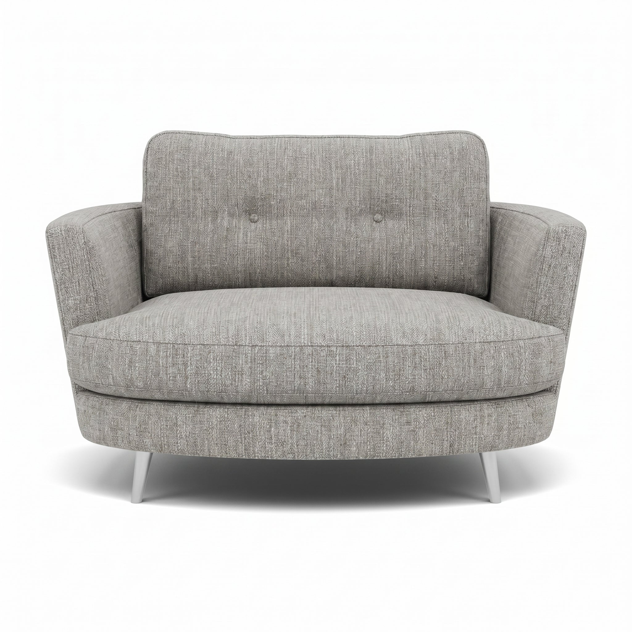 Phoebe Oval Loveseat - Oval Cuddler Grade A Sterling Home 17 Capital Light Grey Chrome