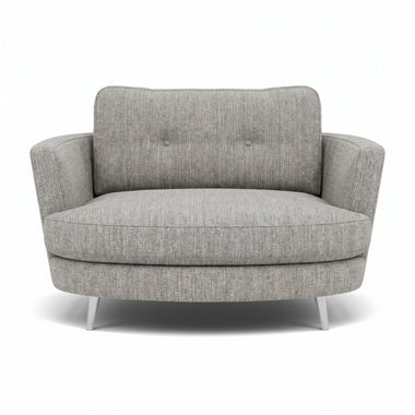 Phoebe Oval Loveseat - Oval Cuddler Grade A Sterling Home 17 Capital Light Grey Chrome