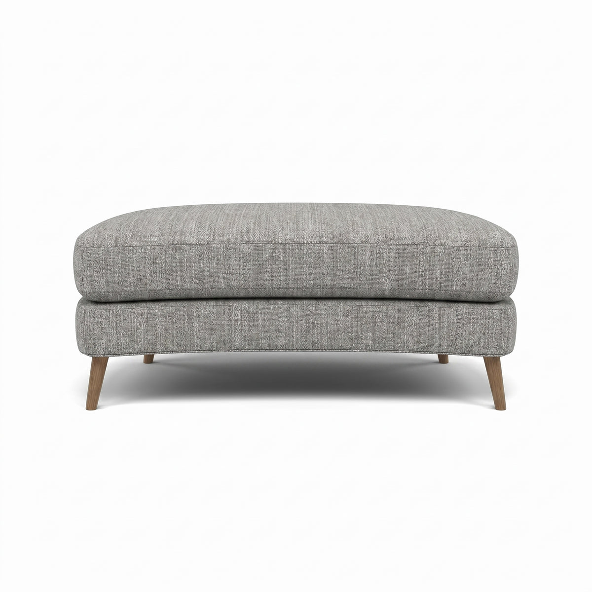 Phoebe Oval Footstool - Oval Cuddler Stool Grade A — Capital Light Grey / Weathered Oak, gallery image 2