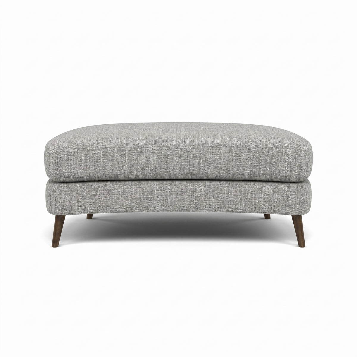 Phoebe Oval Footstool - Oval Cuddler Stool Grade A — Capital Light Grey / American Walnut, gallery image 2
