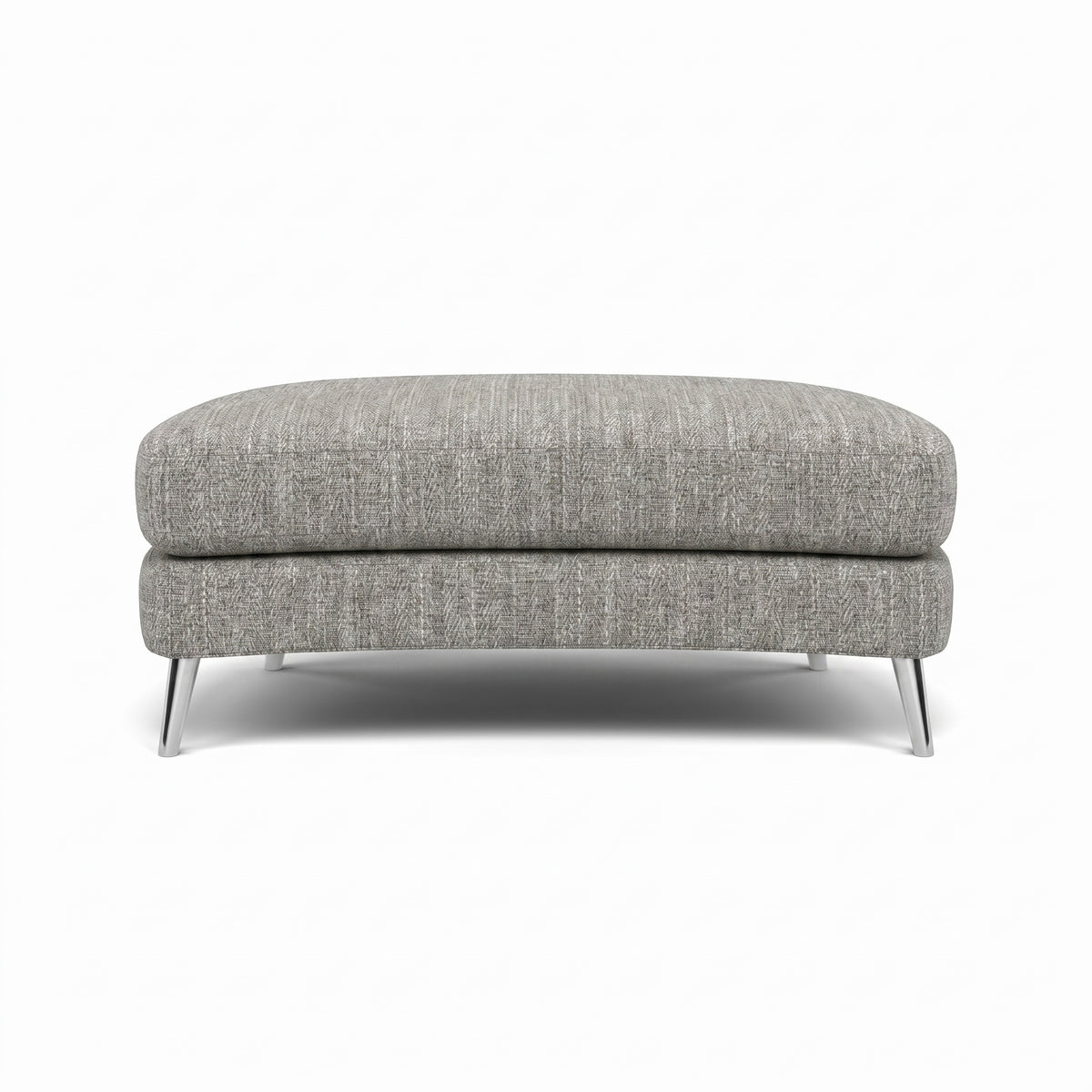 Phoebe Oval Footstool - Oval Cuddler Stool Grade A — Capital Light Grey / Chrome, gallery image 2