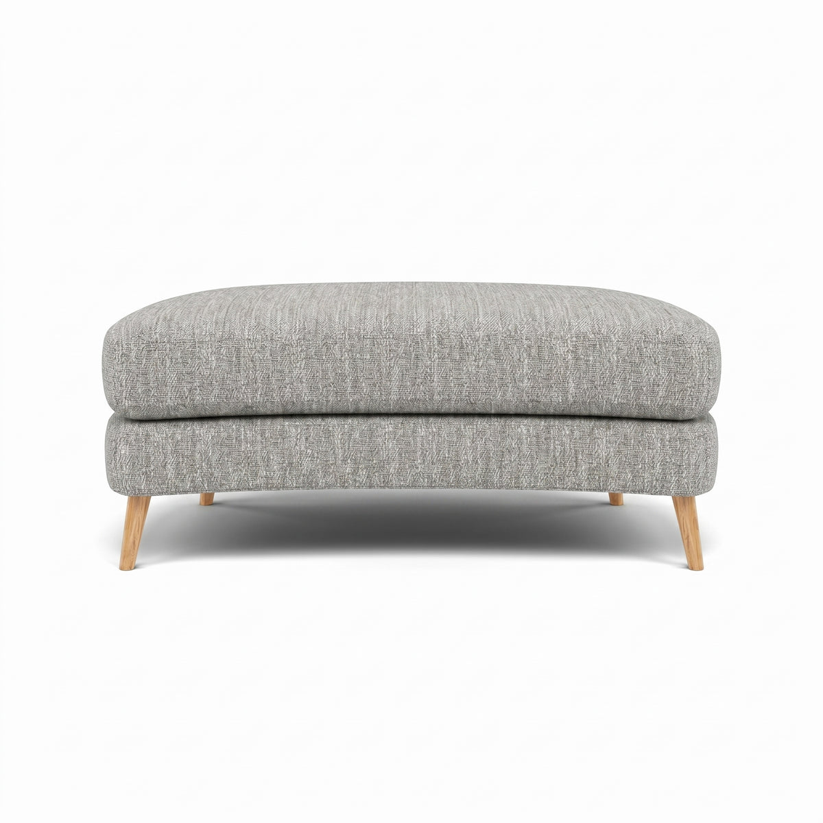 Phoebe Oval Footstool - Oval Cuddler Stool Grade A — Capital Light Grey / Natural, gallery image 2