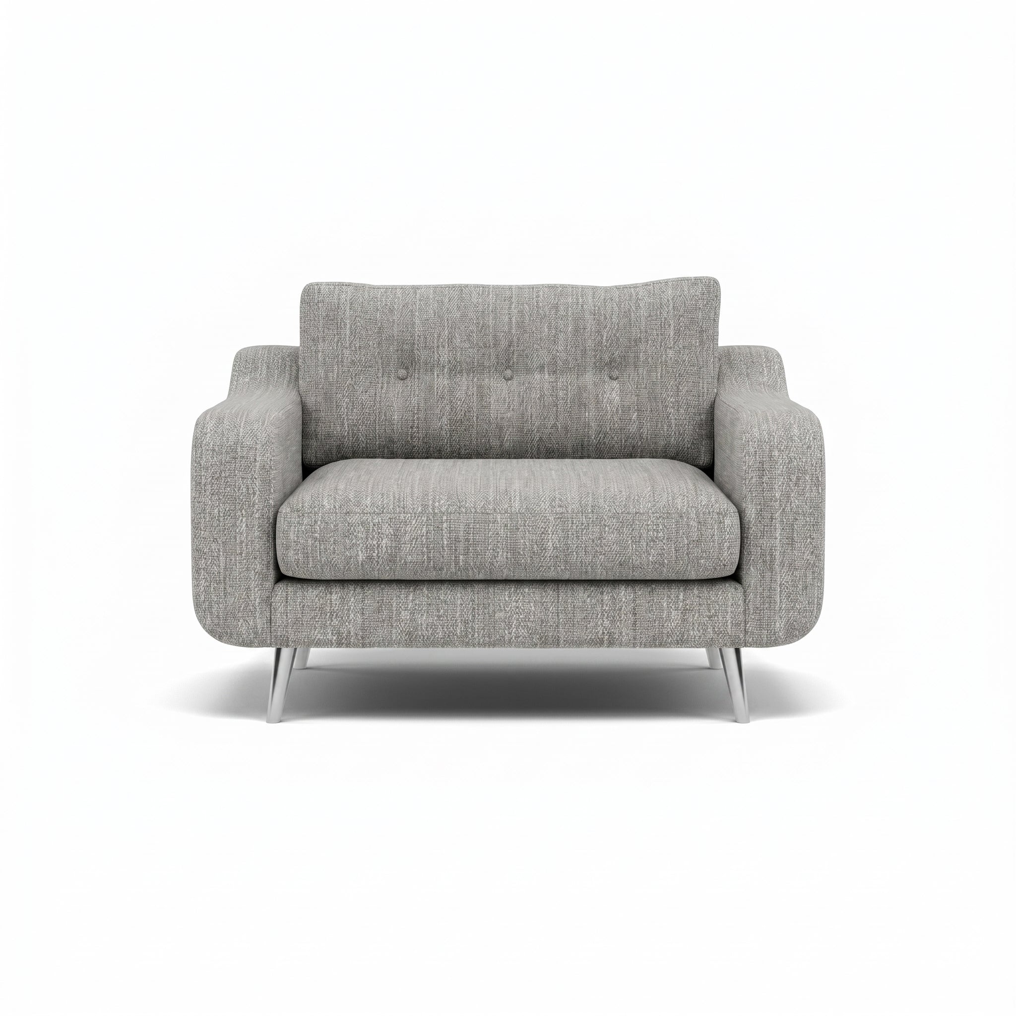 Phoebe Loveseat - Snuggler Chair Grade A Sterling Home 5 Capital Light Grey Chrome