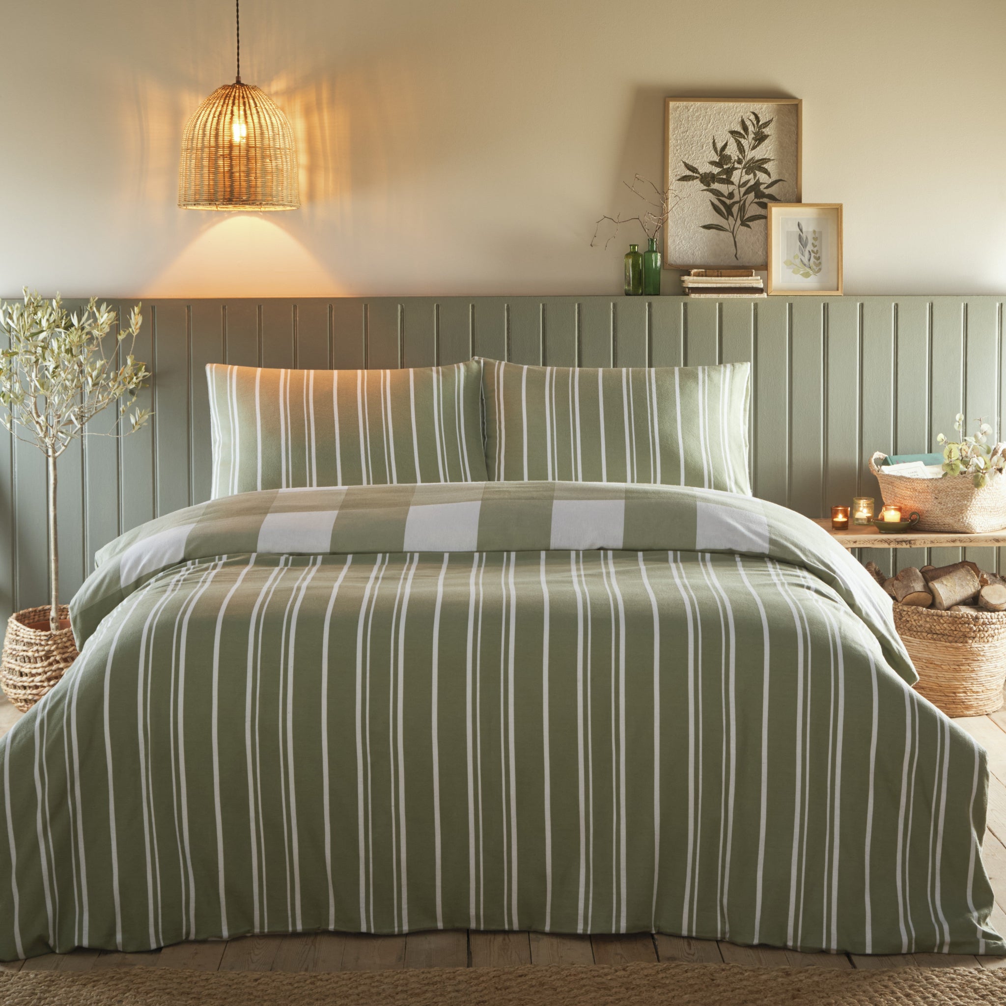 Glenmore Green Duvet Set Super King - Glenmore Duvet Set Super King Sage Sterling Home 2