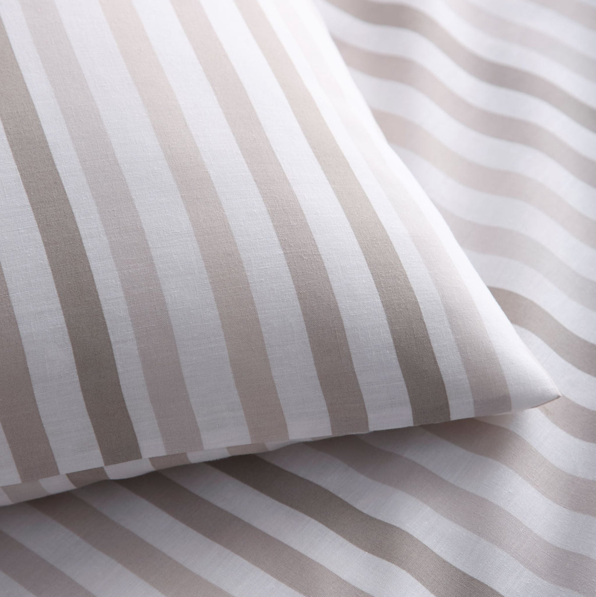Ombre Pencil Stripe Cream Duvet Cover Set - Ombre Pencil Stripe Natural Duvet Set Double Sterling Home 2