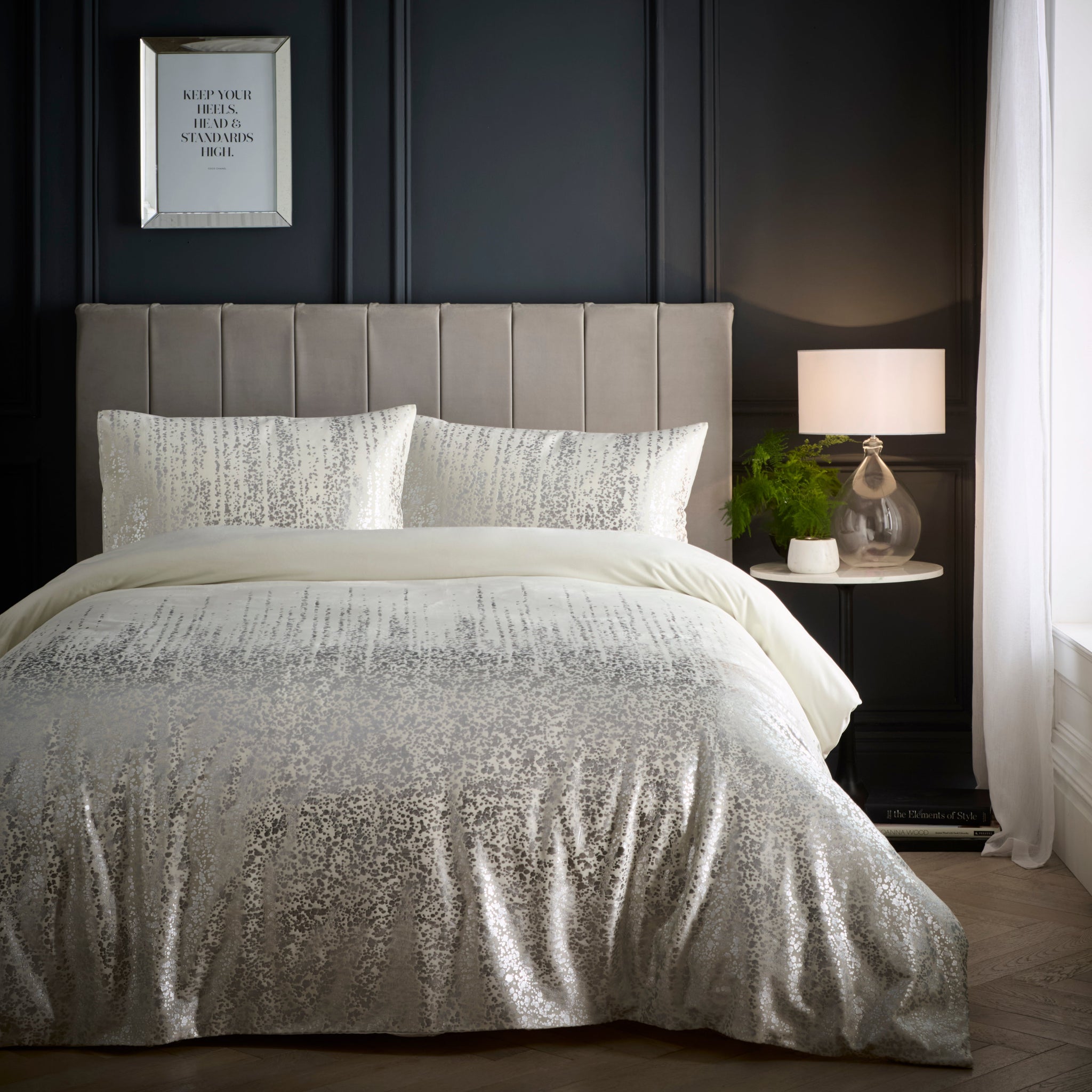 Marseilles Grey Duvet Cover Set - Marseilles Duvet Set Oyster King - King Sterling Home 1