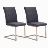Alpha Pair of Dark Grey Dining Chairs