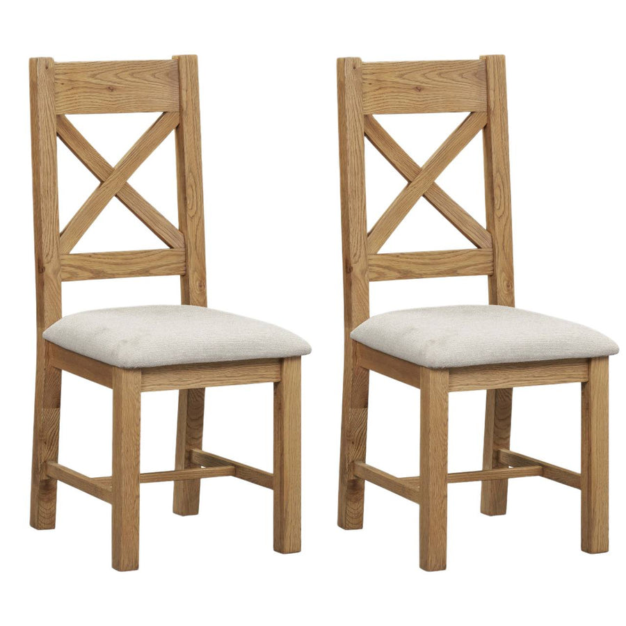 Willowmere Pair of X-Back Dining Chairs - X Back Dining Chair - Pair Oak Dining Chairs Sterling Home 1