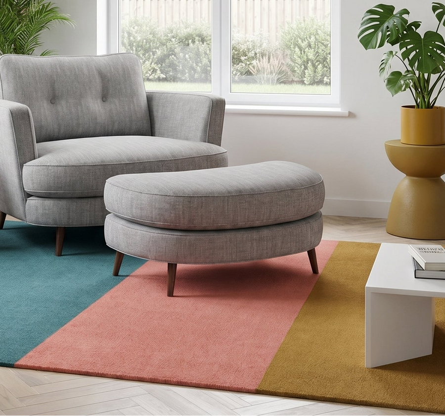 Phoebe Oval Footstool - Cuddler Stool Grade B Footstools Sterling Home 2