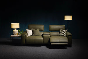 Plaza Media 3 Seater Sofa - Media 3 Seater Fabric - Power Recliner with USB Sterling Home 1