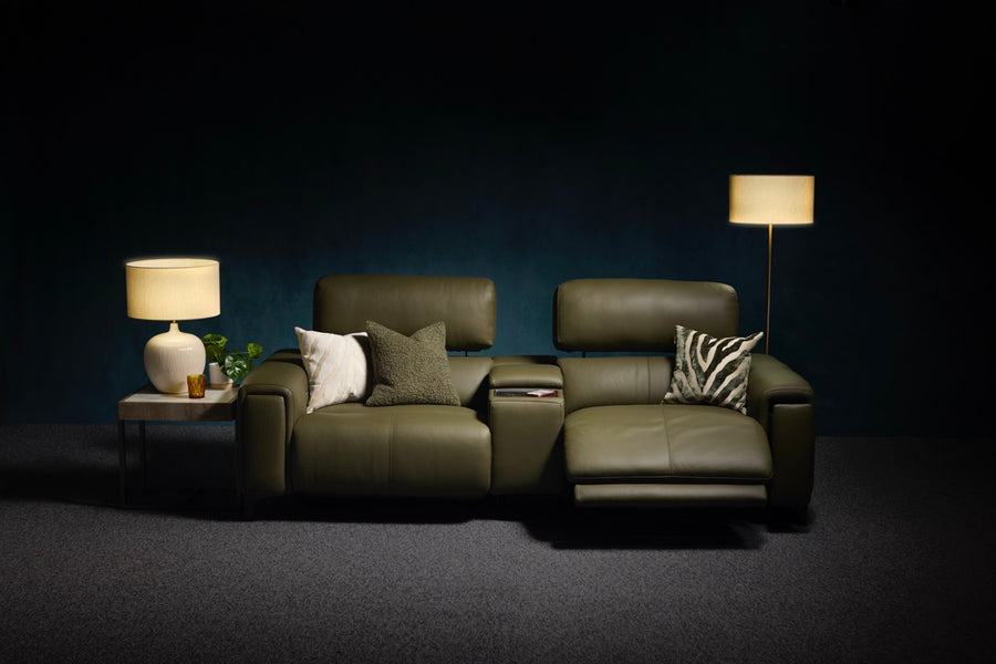 Plaza Media 3 Seater Sofa - Media 3 Seater Cat 30F - Power Recliner with USB