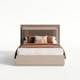Portento Bedframe with Upholstered Headboard and LED Light
