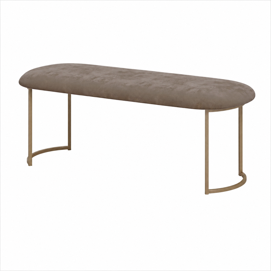 Portento Fabric Bench - Bench Taupe Fabric Sterling Home 1