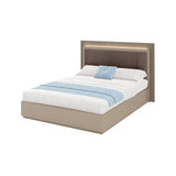 Portento Storage Bedframe with Upholstered Headboard and LED Light
