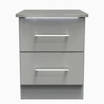 Portland 2 Drawer Bedside Cabinet - 2 Drawer Bedside Cabinet Sterling Home GGDG - Grey Gloss & Dusk Grey 11