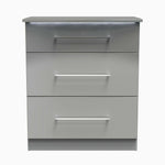 Portland 3 Chest of Drawers - 3 Drawer Deep Chest Sterling Home GGDG - Grey Gloss & Dusk Grey 13
