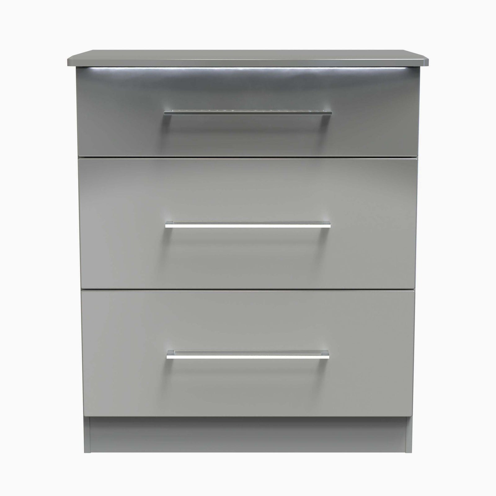 Portland 3 Drawer Deep Chest - 3 Drawer Deep Chest Sterling Home 13 GGDG - Grey Gloss & Dusk Grey