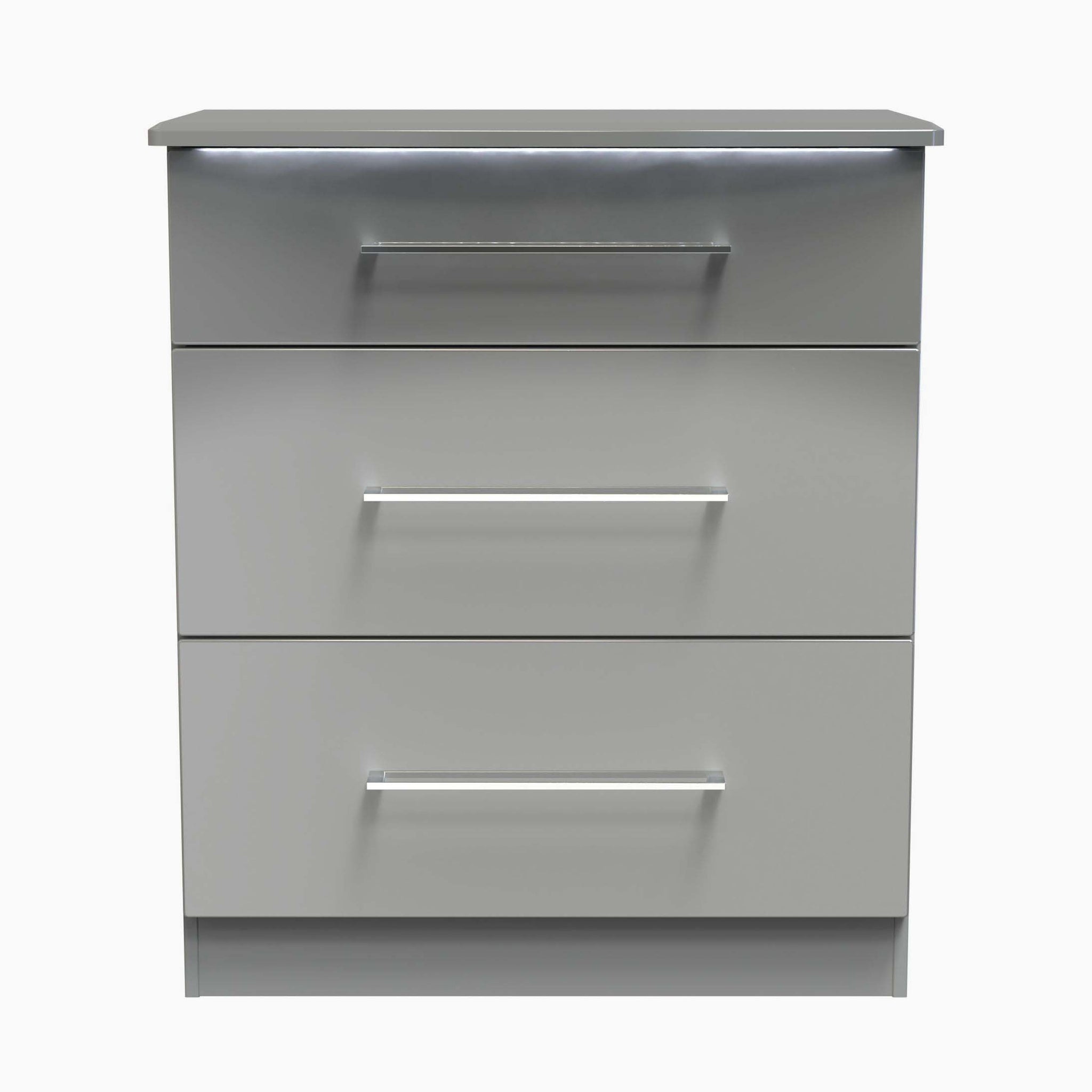 Portland 3 Chest of Drawers - 3 Drawer Deep Chest Sterling Home GGDG - Grey Gloss & Dusk Grey 13