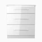 Portland 3 Chest of Drawers - 3 Drawer Deep Chest Sterling Home WGW - White Gloss & White 1