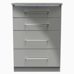 Portland 4 Chest of Drawers - 4 Drawer Deep Chest Sterling Home GGDG - Grey Gloss & Dusk Grey 12