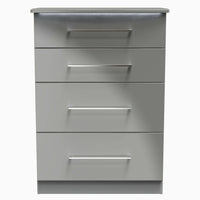 Portland 4 Chest of Drawers - 4 Drawer Deep Chest Sterling Home GGDG - Grey Gloss & Dusk Grey 12