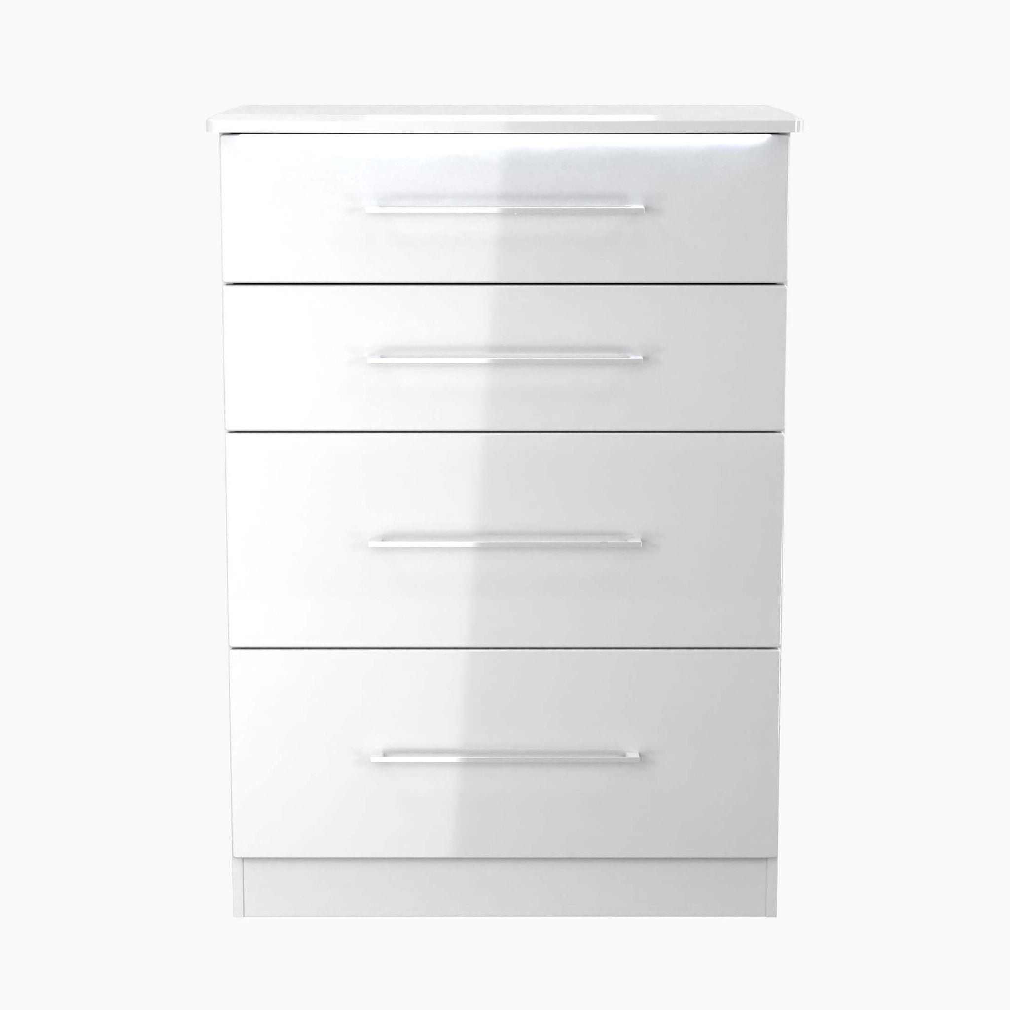 Portland 4 Chest of Drawers - 4 Drawer Deep Chest Sterling Home WGW - White Gloss & White 1