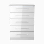 Portland 5 Drawer Cabinet - 5 Drawer Chest Sterling Home WGW - White Gloss & White 1
