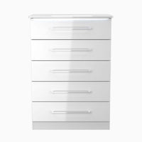 Portland 5 Drawer Cabinet - 5 Drawer Chest Sterling Home WGW - White Gloss & White 1