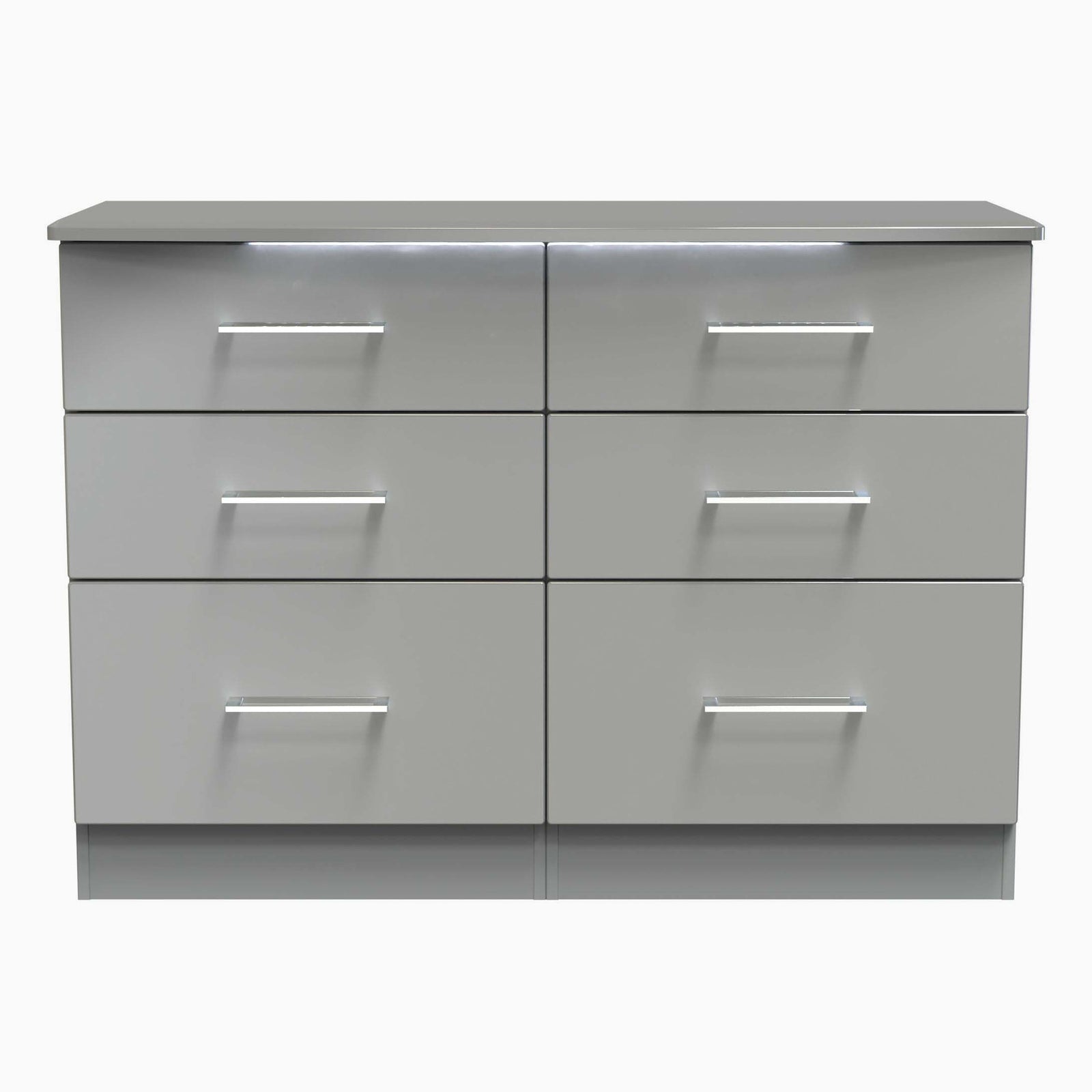 Portland 5 Drawer Chest - 5 Drawer Chest Sterling Home 13 GGDG - Grey Gloss & Dusk Grey