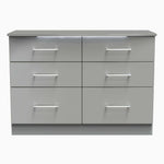 Portland 6 Drawer Cabinet - 6 Drawer Midi Chest Sterling Home GGDG - Grey Gloss & Dusk Grey 14