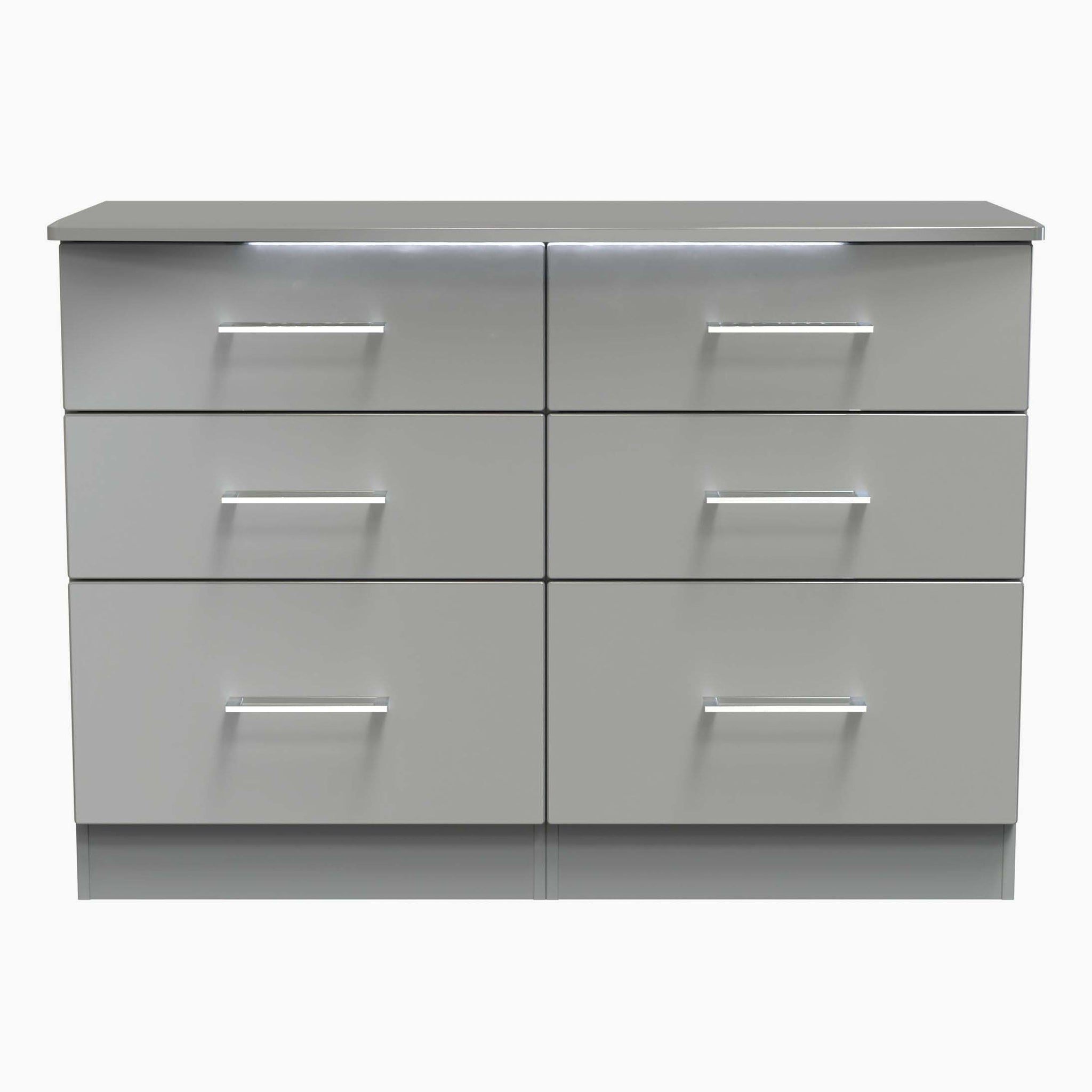 Portland 6 Drawer Cabinet - 6 Drawer Midi Chest Sterling Home GGDG - Grey Gloss & Dusk Grey 14