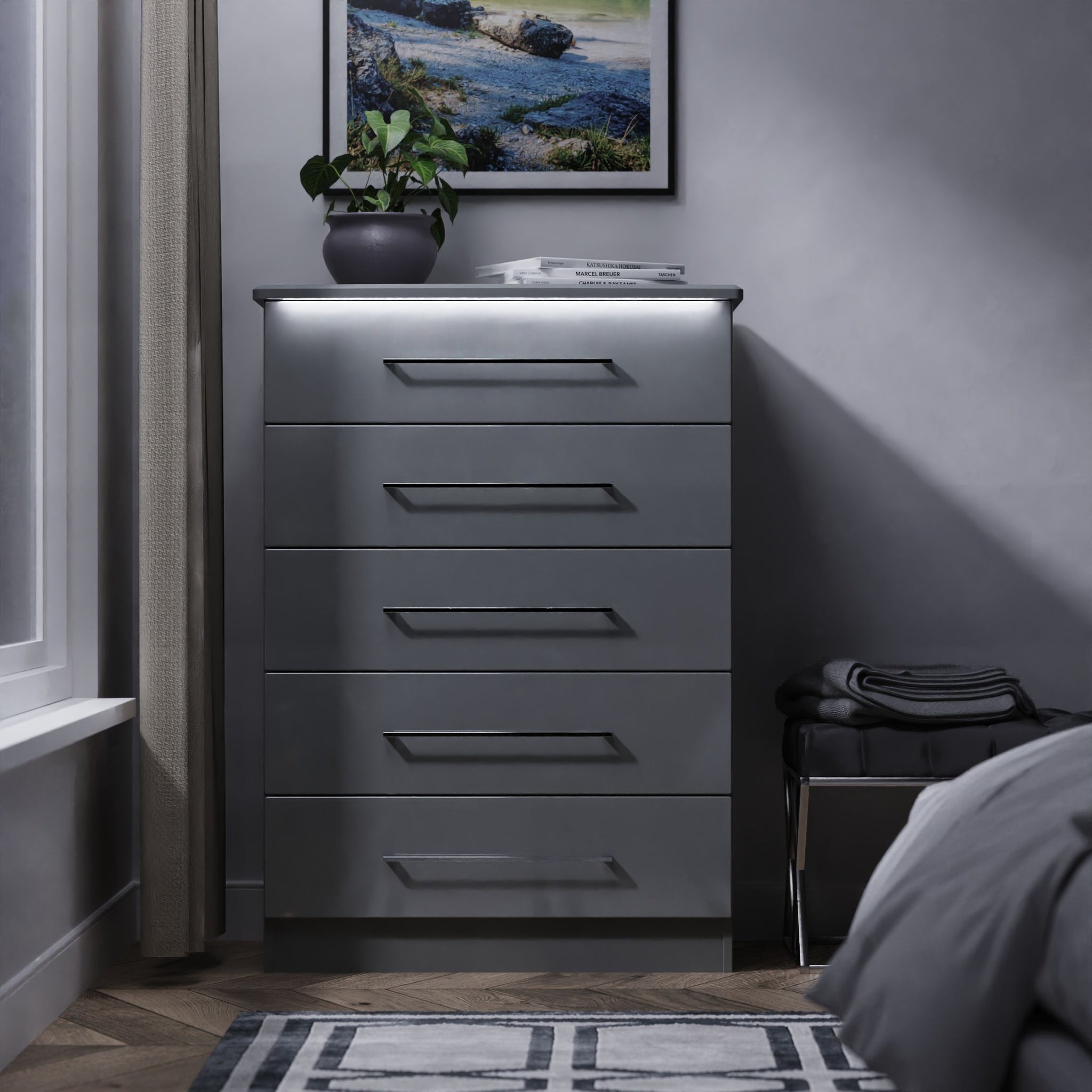 Portland 5 Drawer Cabinet - 5 Drawer Chest Sterling Home 14