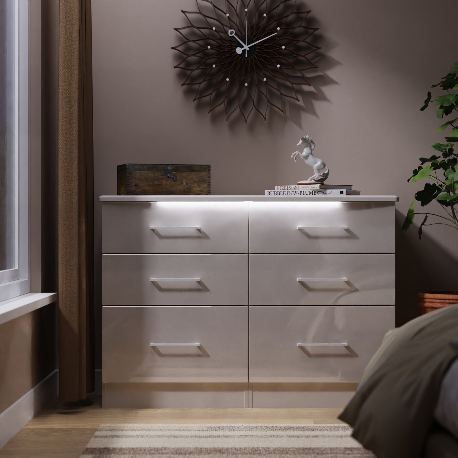 Portland 6 Drawer Midi Chest - 6 Drawer Midi Chest Sterling Home 8