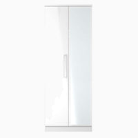 Portland Mirror Wardrobe - Tall Double Mirror Wardrobe Sterling Home WGW - White Gloss & White 1