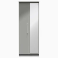 Portland Mirror Wardrobe - Tall Double Mirror Wardrobe Sterling Home GGDG - Grey Gloss & Dusk Grey 12