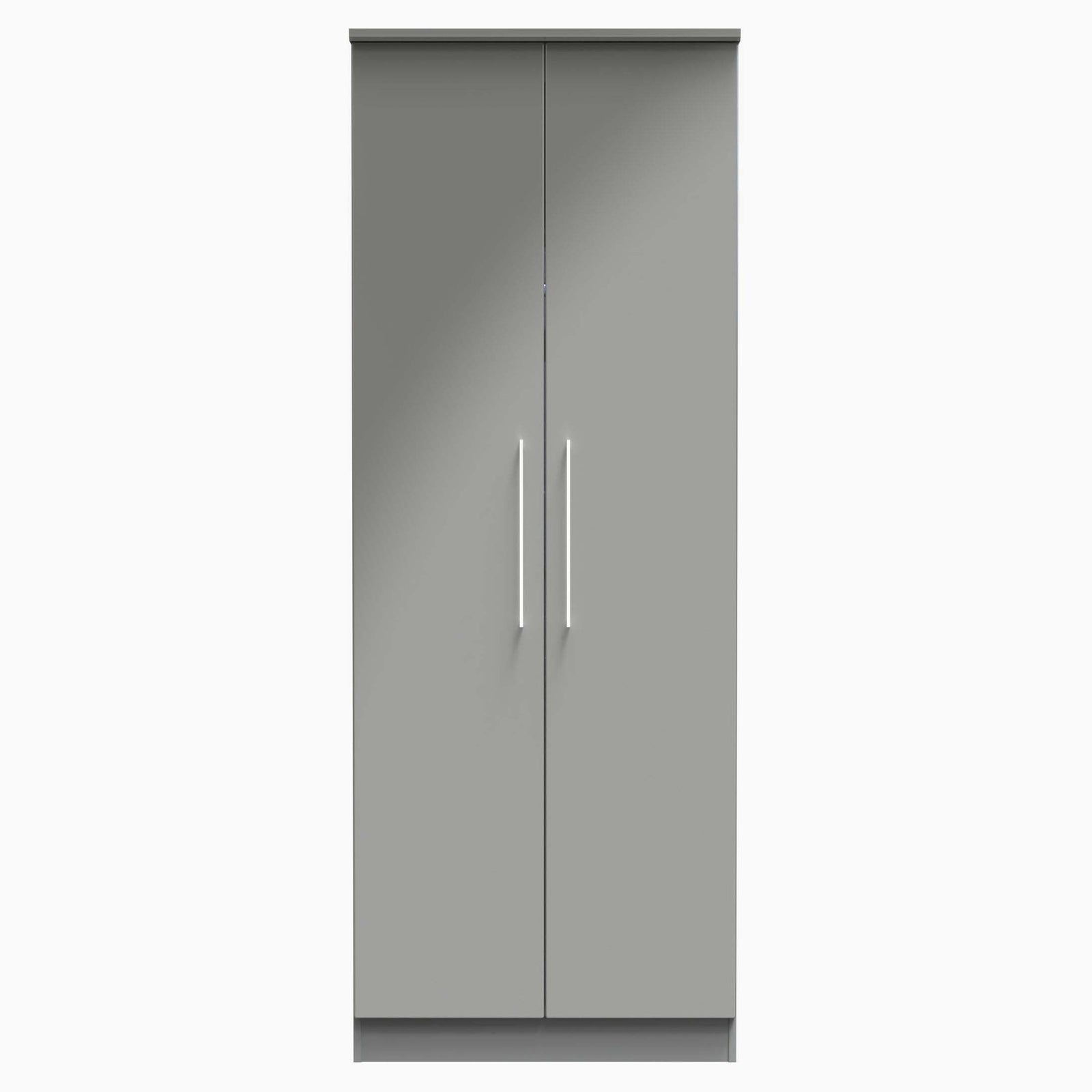 Portland Tall Plain Double Wardrobe - Tall Plain Double Wardrobe Sterling Home 13 GGDG - Grey Gloss & Dusk Grey