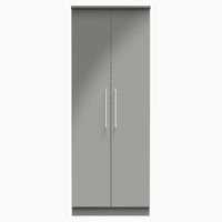 Portland Wardrobe - Tall Plain Double Wardrobe Sterling Home GGDG - Grey Gloss & Dusk Grey 13