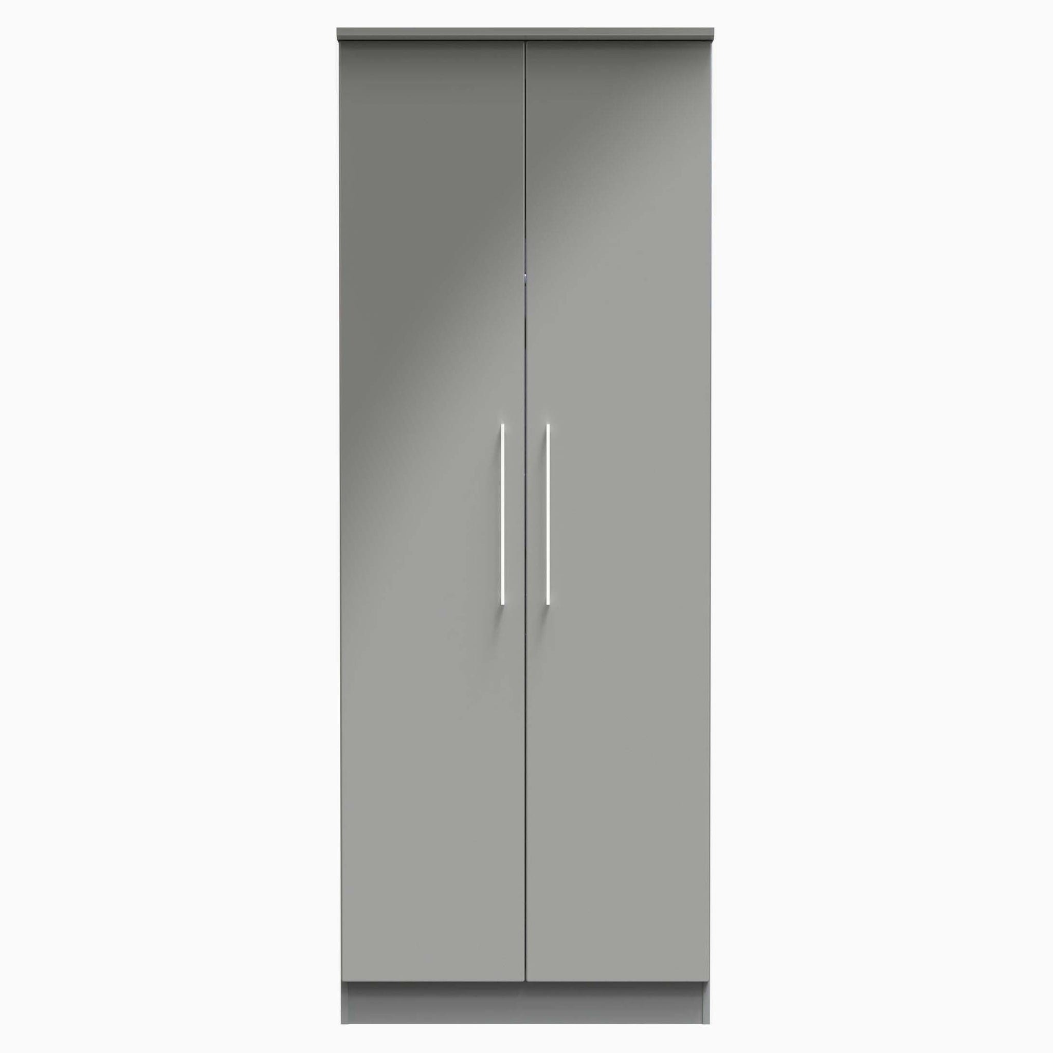 Portland Wardrobe - Tall Plain Double Wardrobe Sterling Home GGDG - Grey Gloss & Dusk Grey 13