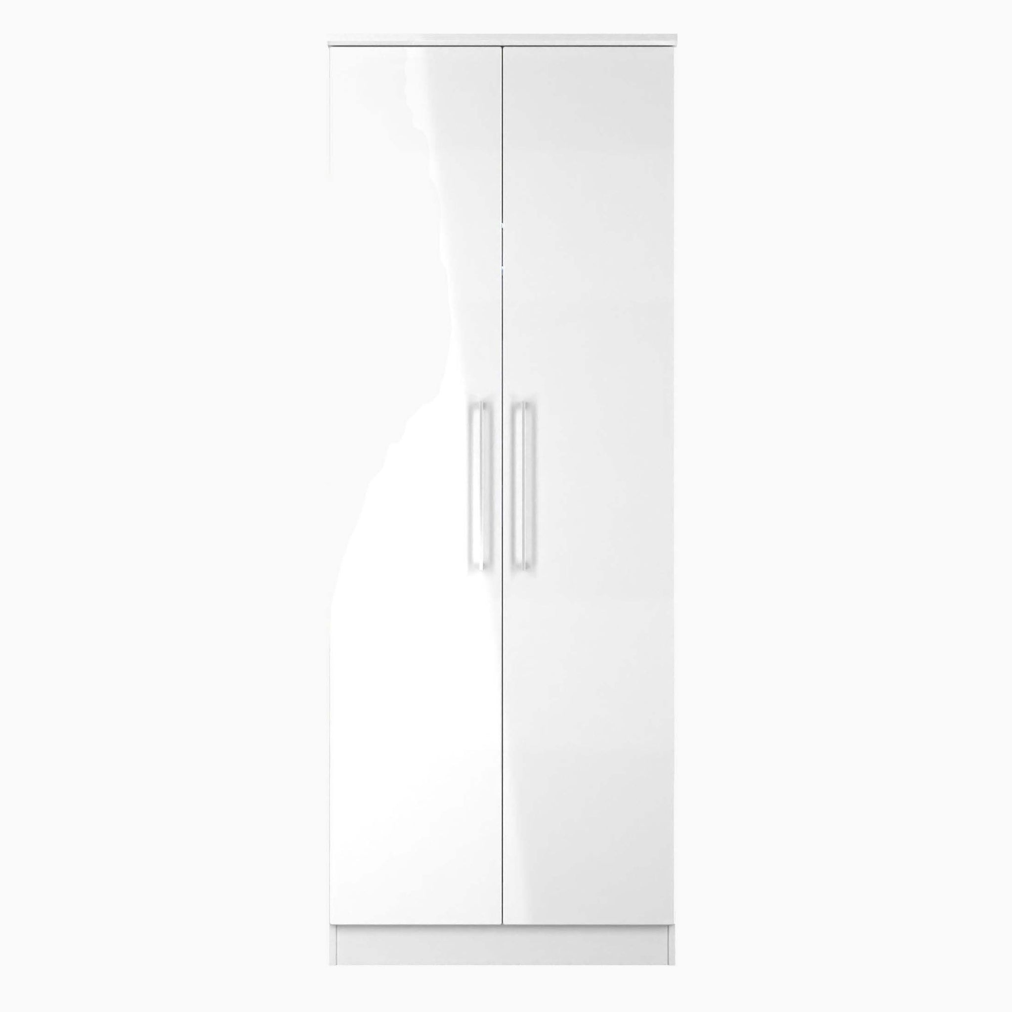 Portland Wardrobe - Tall Plain Double Wardrobe Sterling Home WGW - White Gloss & White 1
