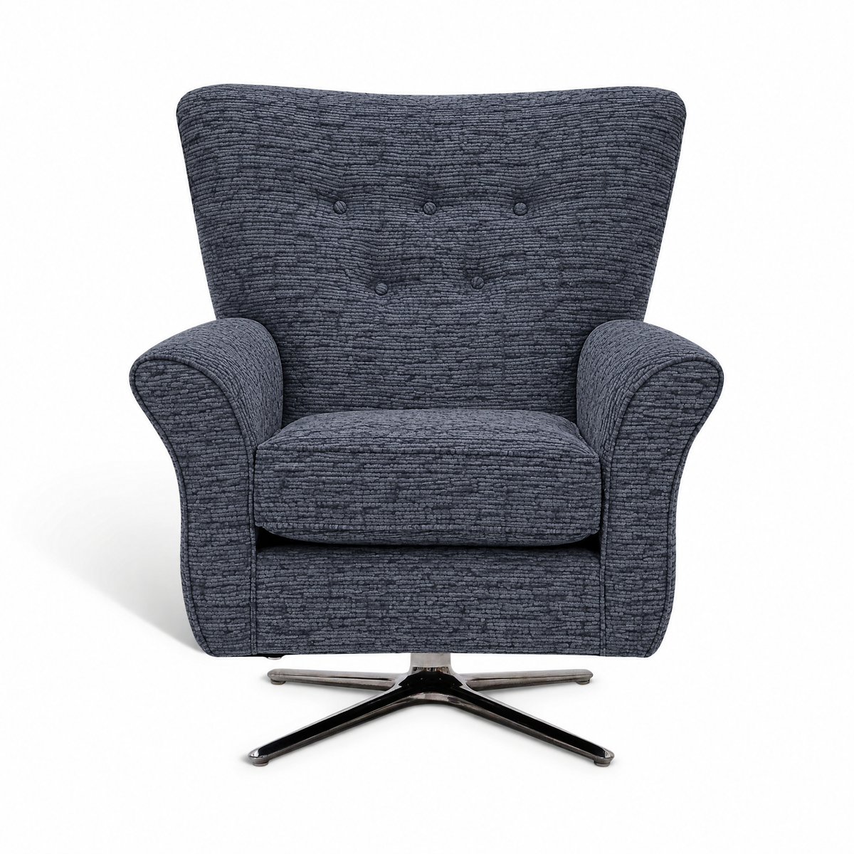 Hebden Swivel Armchair - Swivel Chair Grade A Armchairs Sterling Home 3 2692 : Prussian Blue Cairo Chenille Plain