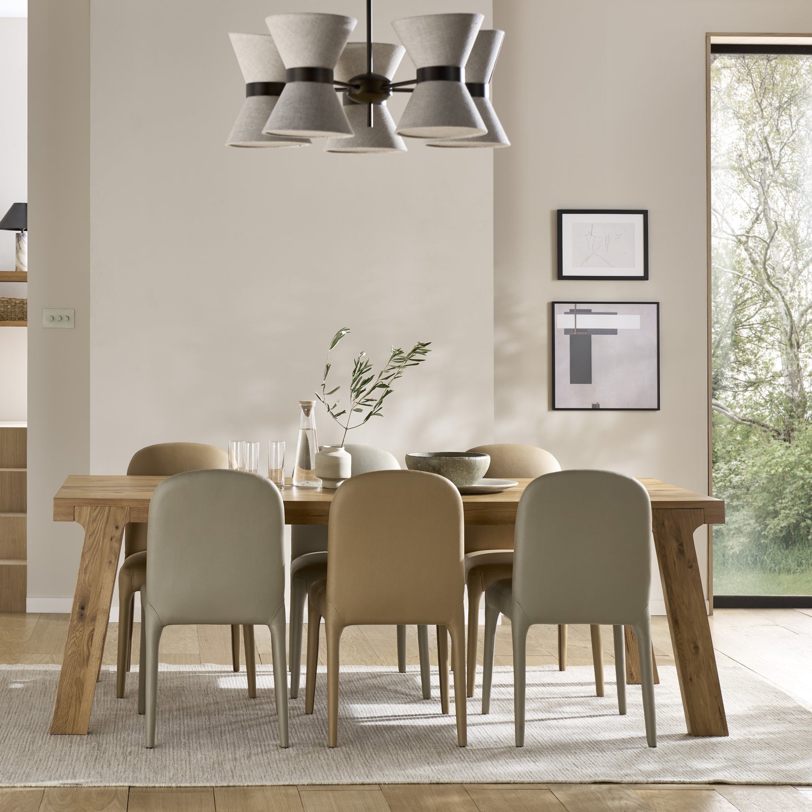 Iris Dining Table & 6 Dining Chairs Set Dining Sets Sterling Home 1